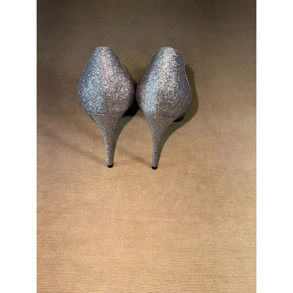 Silver with Sparkle Heel, Marc Fisher heels, Sz7M, Used Fair Condition
